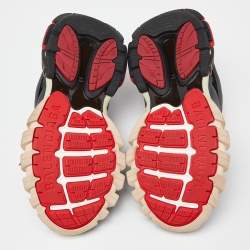 Pre Owned Balenciaga Black Faux Leather and Mesh Track Low Top Sneakers Size 40