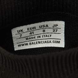 Pre Owned Balenciaga Black Knit Fabric Speed Trainer High Top Sneakers Size 41