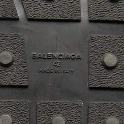 Pre Owned Balenciaga Black Leather and Fabric Race Runner Sneakers Size 42