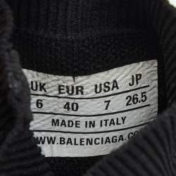 Pre Owned Balenciaga Black Knit Fabric Speed High Top Sneakers Size 40