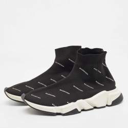 Balenciaga Black Knit Fabric Low Speed Trainers Sneakers Size 42 