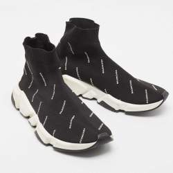 Balenciaga Black Knit Fabric Low Speed Trainers Sneakers Size 42 
