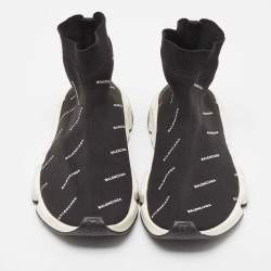 Balenciaga Black Knit Fabric Low Speed Trainers Sneakers Size 42 