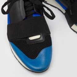 Balenciaga Tri Color Leather, Neoprene and Mesh Race Runner Sneakers Size 40