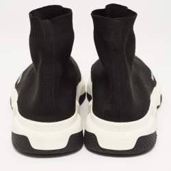 Pre Owned Balenciaga Black Knit Fabric Speed Trainer Sneakers Size 44