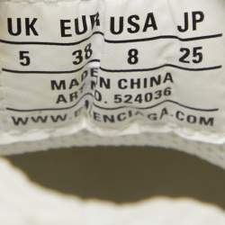 Pre Owned Balenciaga White/Grey Leather and Mesh Triple S Sneakers Size 38