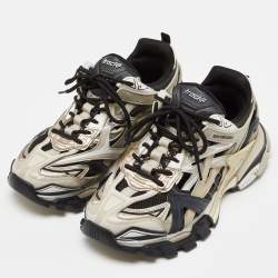 Pre Owned Balenciaga Multicolor Faux Leather and Mesh Track 2 Chunky Sneakers Size 42