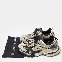 Pre Owned Balenciaga Multicolor Faux Leather and Mesh Track 2 Chunky Sneakers Size 42