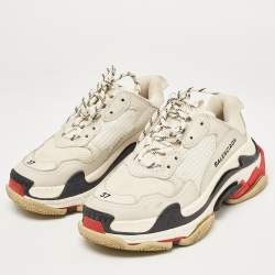 مملوكة مسبقًا Balenciaga Multicolor Mesh and Nubuck Leather Triple S Low Top Sneakers Size 37