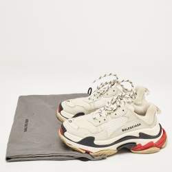 مملوكة مسبقًا Balenciaga Multicolor Mesh and Nubuck Leather Triple S Low Top Sneakers Size 37