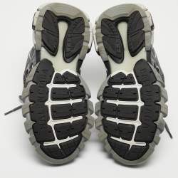 Pre Owned Balenciaga Grey/Black Leather and Rubber Track 2 Sneakers Size 43