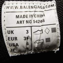 Balenciaga Black Faux Leather and Mesh Track Sneakers Size 36
