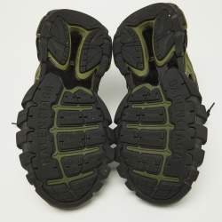 Pre Owned حذاء رياضي بالنسياغا تراك ترينر شبك وجلد أسود بعنق منخفض مقاس 46