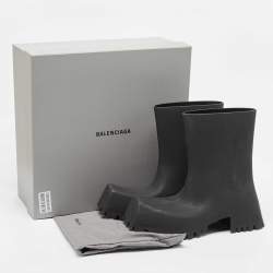 Balenciaga Black Rubber Trooper Boots Size 43