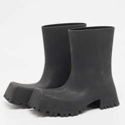 Balenciaga Black Rubber Trooper Boots Size 43