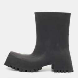 Balenciaga Black Rubber Trooper Boots Size 43