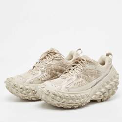 Pre Owned Balenciaga Beige Mesh and Nylon Bouncer Sneakers Size 43