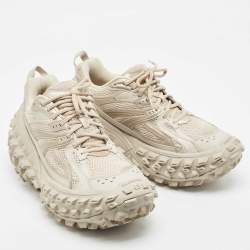 Pre Owned Balenciaga Beige Mesh and Nylon Bouncer Sneakers Size 43