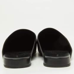 Pre Owned Balenciaga Black Leather Flat Mules Size 41