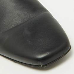 Pre Owned Balenciaga Black Leather Flat Mules Size 41