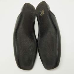 Pre Owned Balenciaga Black Leather Flat Mules Size 41