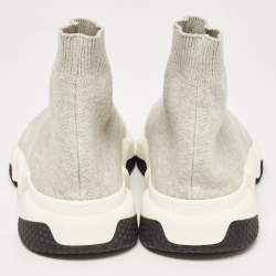 Pre Owned Balenciaga Grey Knit Fabric Speed Trainer Sneakers Size 41