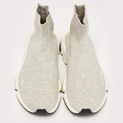 Pre Owned Balenciaga Grey Knit Fabric Speed Trainer Sneakers Size 41