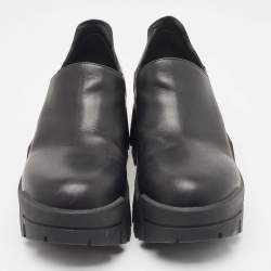 Pre Owned Balenciaga Black Leather Bulldozer Mini Boots Size 43