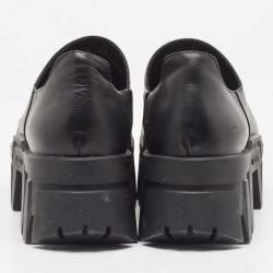 Pre Owned Balenciaga Black Leather Bulldozer Mini Boots Size 43