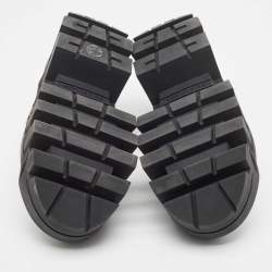 Pre Owned Balenciaga Black Leather Bulldozer Mini Boots Size 43