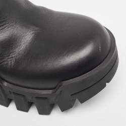 Pre Owned Balenciaga Black Leather Bulldozer Mini Boots Size 43