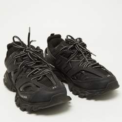 Balenciaga Black Rubber and Mesh Track Sneakers Size 42