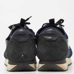 Pre Owned Balenciaga Blue Leather, Mesh and Neoprene Race Runner Sneakers Size 45
