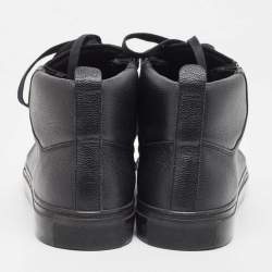 Balenciaga Black Leather Arena High Top Sneakers Size 43