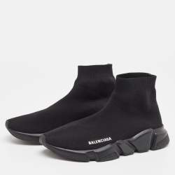 Balenciaga Black Knit Fabric Speed Trainer Sneakers Size 41