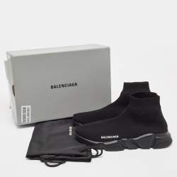 Balenciaga Black Knit Fabric Speed Trainer Sneakers Size 41