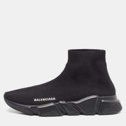 Balenciaga Black Knit Fabric Speed Trainer Sneakers Size 41