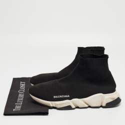 Balenciaga Black Knit Fabric Speed Trainer Sneakers Size 43