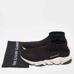 Pre Owned حذاء رياضي بالنسياغا سبيد ترينر قماش تريكو أسود مقاس 39