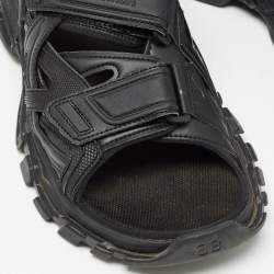 Balenciaga Black Rubber and Faux Leather Track Sandals Size 43