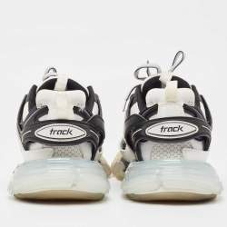 Balenciaga White/Black Leather And Mesh Track Sneakers Size 40