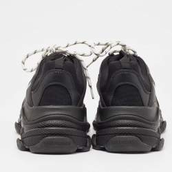 Balenciaga Black Mesh and Nubuck Triple S Sneakers Size 45