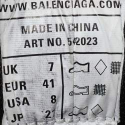 Pre Owned Balenciaga Yellow/Grey Faux Leather and Mesh Track Low Top Sneakers Size 41