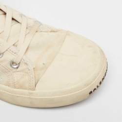Pre Owned Balenciaga Off White Canvas High Top Sneakers Size 43