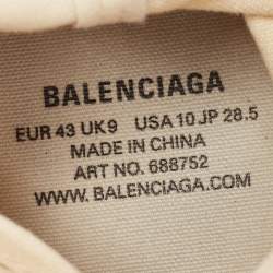 Pre Owned Balenciaga Off White Canvas High Top Sneakers Size 43