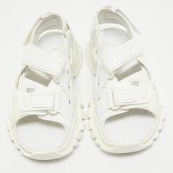 Balenciaga White Rubber and Faux Leather Track Sandals Size 41