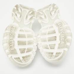 Balenciaga White Rubber and Faux Leather Track Sandals Size 41