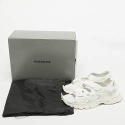 Balenciaga White Rubber and Faux Leather Track Sandals Size 41