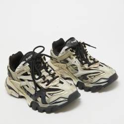 Balenciaga Tricolor Mesh And Faux Leather Runner Low Top Sneakers Size 39