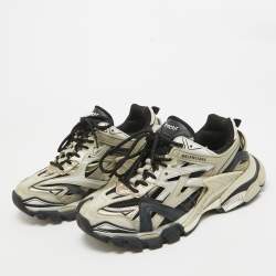 Balenciaga Tricolor Mesh And Faux Leather Runner Low Top Sneakers Size 39